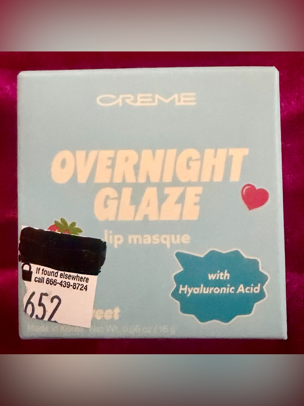 Creme Overnight Glaze Lip Masque — Light Blue Hydrating Lip Treatment